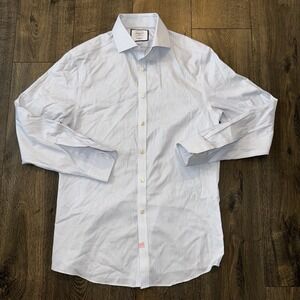 Charles Tyrwhitt Mens 15.5 Shirt Button Up  100% Cotton Micro Print Office Work